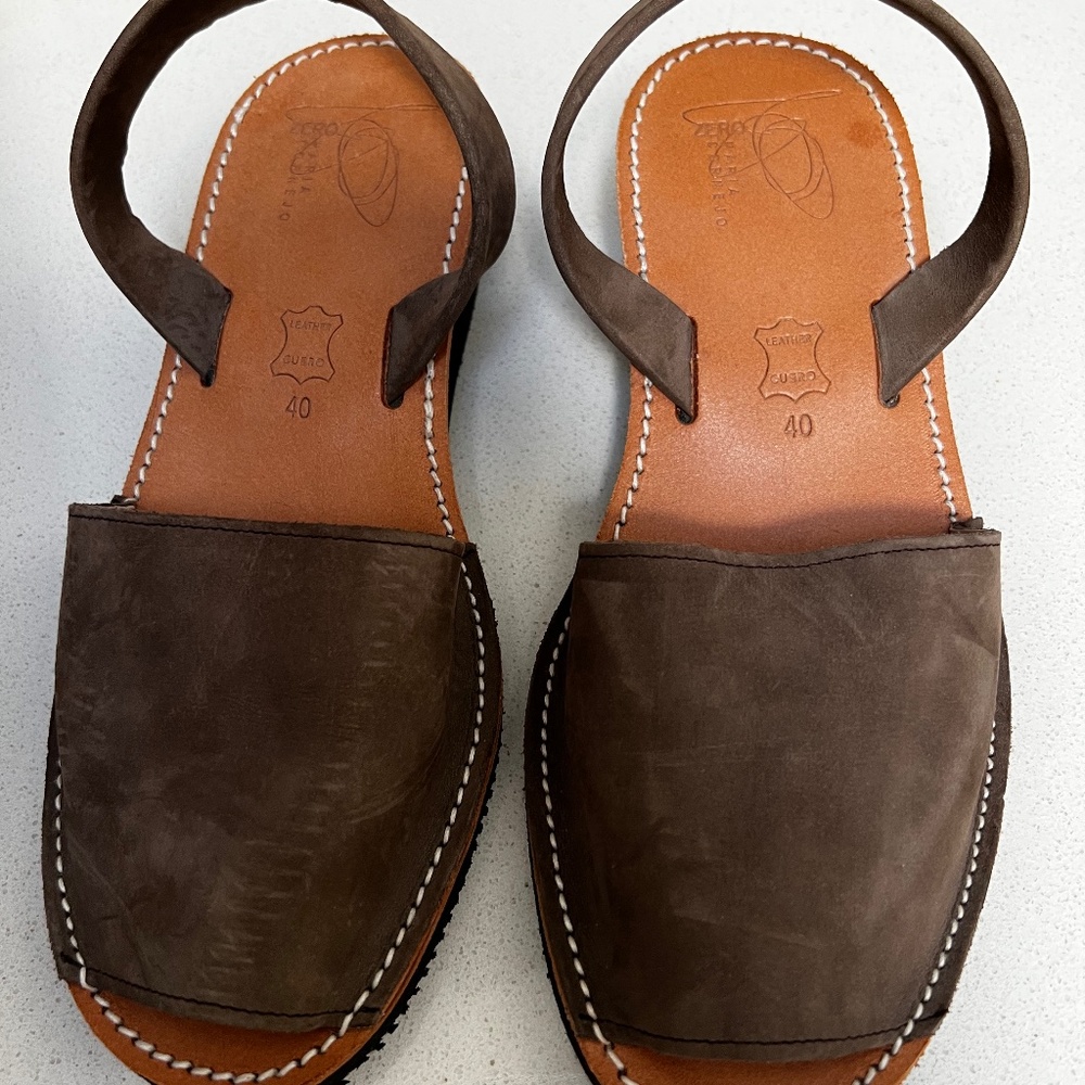 Zero + Maria Cornejo Brown Isa Sandals Sz 40